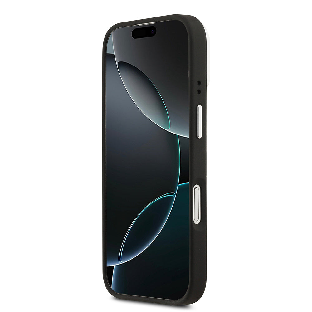 iPhone 17 Kılıf Lacoste Orijinal Lisanslı M-safe Şarj Özellikli PU Pike Desenli Standlı Metal Logolu Kılıf