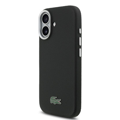 iPhone 17 Kılıf Lacoste Orijinal Lisanslı M-Safe Şarj Özellikli PVC Pike Desenli Arka Yüzey İkonik Timsah Dokuma Logolu Kılıf
