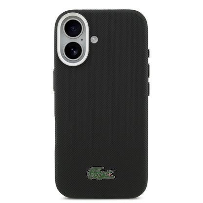iPhone 17 Kılıf Lacoste Orijinal Lisanslı M-Safe Şarj Özellikli PVC Pike Desenli Arka Yüzey İkonik Timsah Dokuma Logolu Kılıf