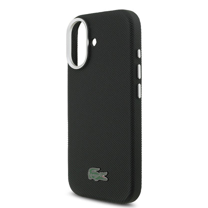 iPhone 17 Kılıf Lacoste Orijinal Lisanslı M-Safe Şarj Özellikli PVC Pike Desenli Arka Yüzey İkonik Timsah Dokuma Logolu Kılıf