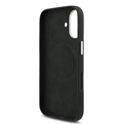 iPhone 17 Kılıf Lacoste Orijinal Lisanslı M-Safe Şarj Özellikli PVC Pike Desenli Arka Yüzey İkonik Timsah Dokuma Logolu Kılıf