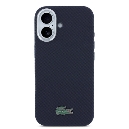 iPhone 17 Kılıf Lacoste Orijinal Lisanslı M-Safe Şarj Özellikli PVC Pike Desenli Arka Yüzey İkonik Timsah Dokuma Logolu Kılıf