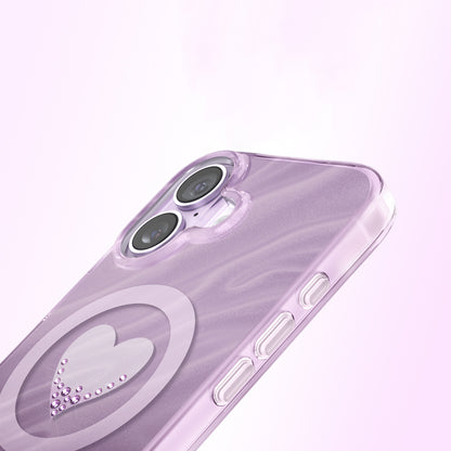 iPhone 17 Kılıf M-Safe Şarj Özellikli Orijinal Swarovski Taşlı Zore Paris Rovix Sert PC Kılıf