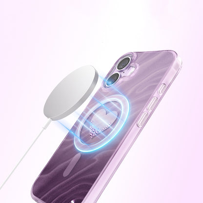iPhone 17 Kılıf M-Safe Şarj Özellikli Orijinal Swarovski Taşlı Zore Paris Rovix Sert PC Kılıf