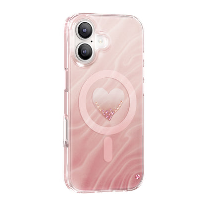 iPhone 17 Kılıf M-Safe Şarj Özellikli Orijinal Swarovski Taşlı Zore Paris Rovix Sert PC Kılıf