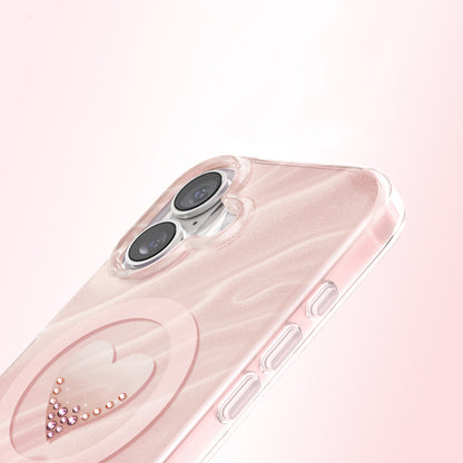 iPhone 17 Kılıf M-Safe Şarj Özellikli Orijinal Swarovski Taşlı Zore Paris Rovix Sert PC Kılıf
