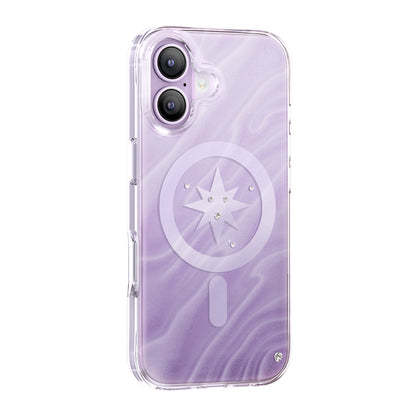 iPhone 17 Kılıf M-Safe Şarj Özellikli Orijinal Swarovski Taşlı Zore Paris Rovix Sert PC Kılıf