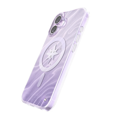 iPhone 17 Kılıf M-Safe Şarj Özellikli Orijinal Swarovski Taşlı Zore Paris Rovix Sert PC Kılıf