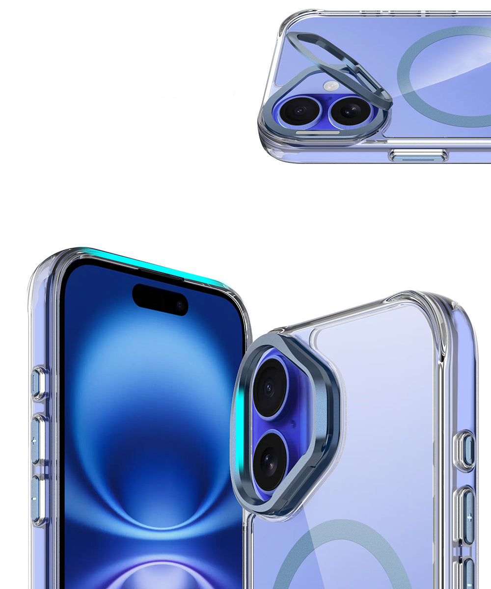iPhone 17 Kılıf M-safe Şarj Özellikli Airbagli Kamera Standlı Zore Azor Kılıf