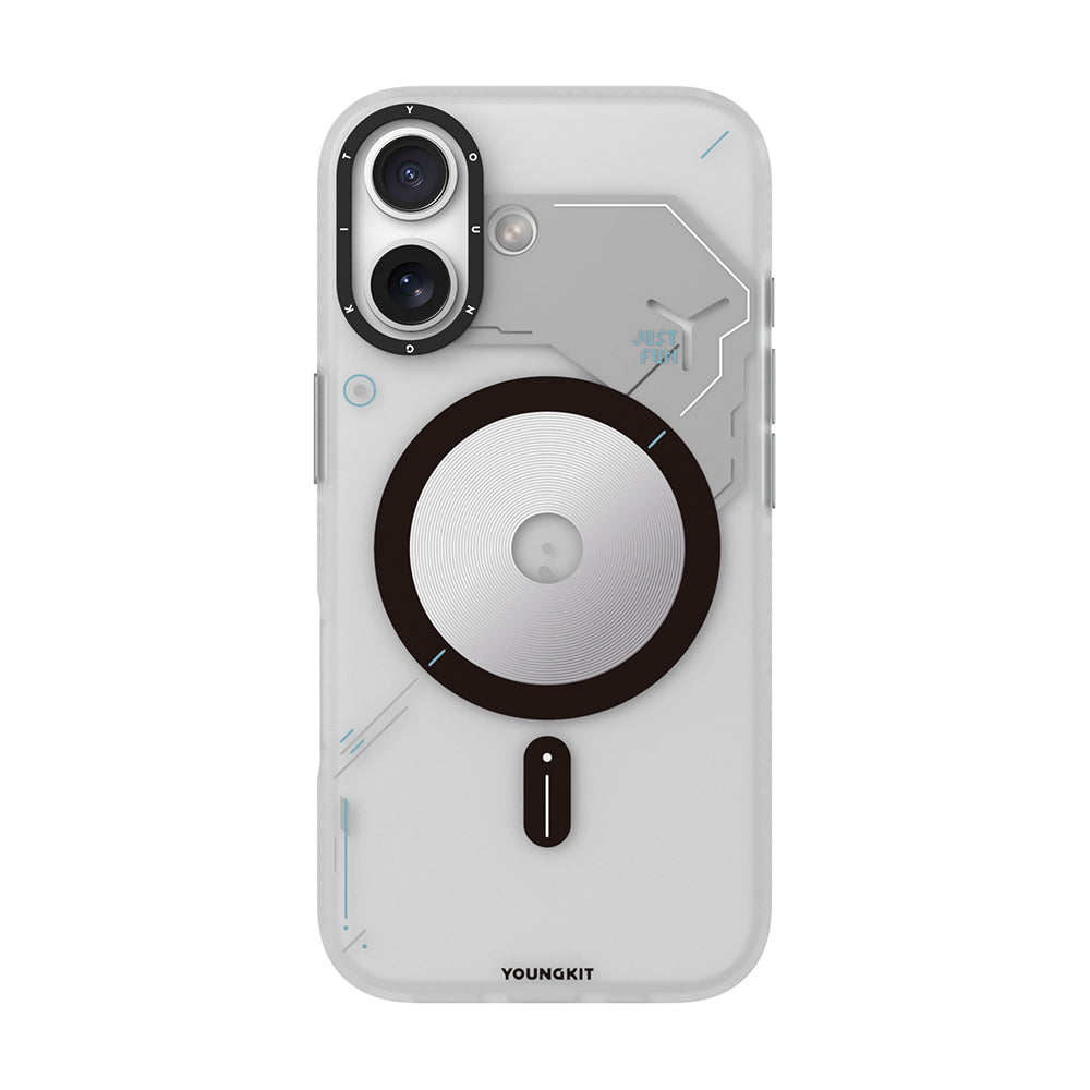 iPhone 17 Kılıf M-safe Şarj Özellikli Disk Desenli Youngkit Disc Battle Kılıf