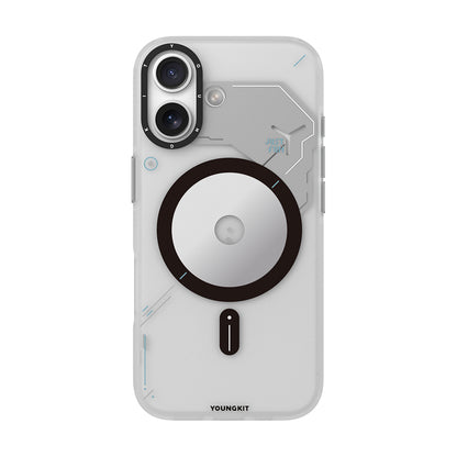 iPhone 17 Kılıf M-safe Şarj Özellikli Disk Desenli Youngkit Disc Battle Kılıf