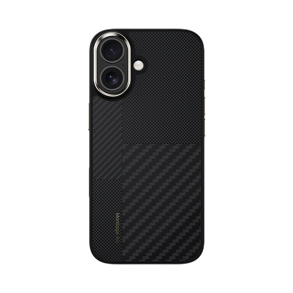 iPhone 17 Kılıf M-safe Şarj Özellikli Karbon Fiber Benks Montage Hybrid ArmorPro Kevlar Kılıf