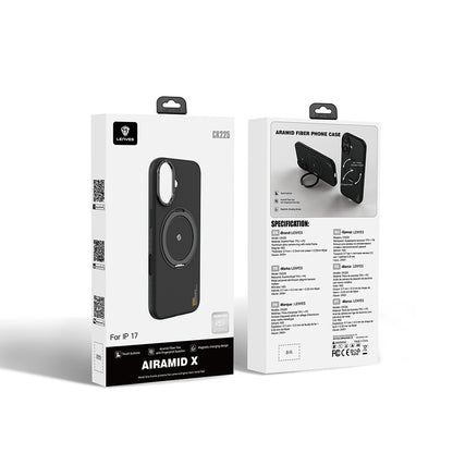 iPhone 17 Kılıf M-safe Şarj Özellikli Metal Standlı Lenyes CK225 Kılıf