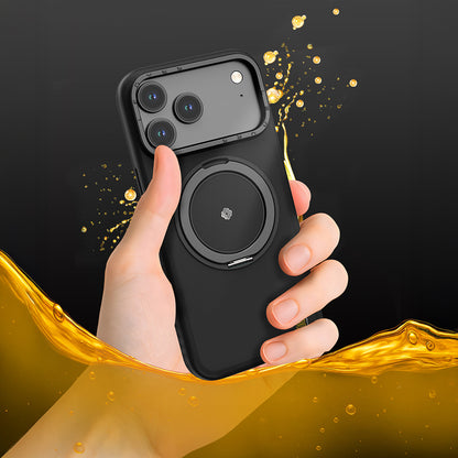 iPhone 17 Kılıf M-safe Şarj Özellikli Metal Standlı Lenyes CK225 Kevlar Kılıf