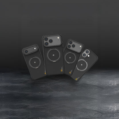 iPhone 17 Kılıf M-safe Şarj Özellikli Metal Standlı Lenyes CK225 Kevlar Kılıf