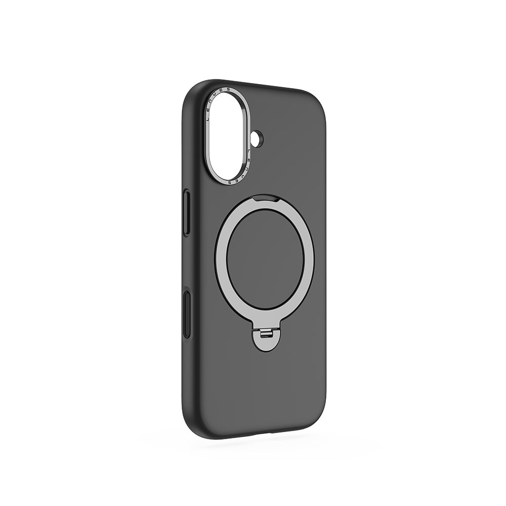 iPhone 17 Kılıf M-safe Şarj Özellikli Metal Standlı Sıvı Silikon Lenyes CK223 Kılıf