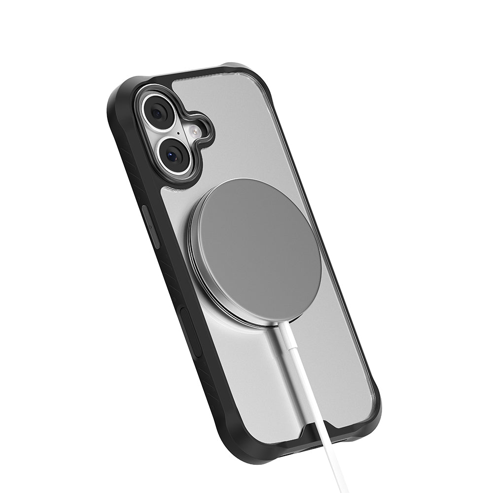 iPhone 17 Kılıf M-safe Şarj Özellikli Parmak Ring Standlı Airbag Tasarımlı Mutural Obsidian Serisi Kılıf