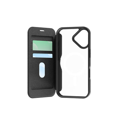 iPhone 17 Kılıf M-Safe Şarj Özellikli Raptic Air Folio Şeffaf Kartlıklı Kılıf