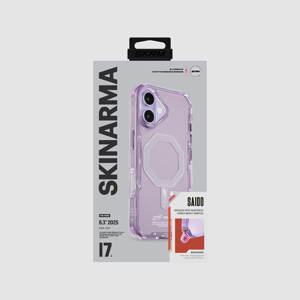 iPhone 17 Kılıf M-safe Şarj Özellikli Şeffaf Airbag Tasarımlı Skinarma Saido Mag-Charge Kılıf