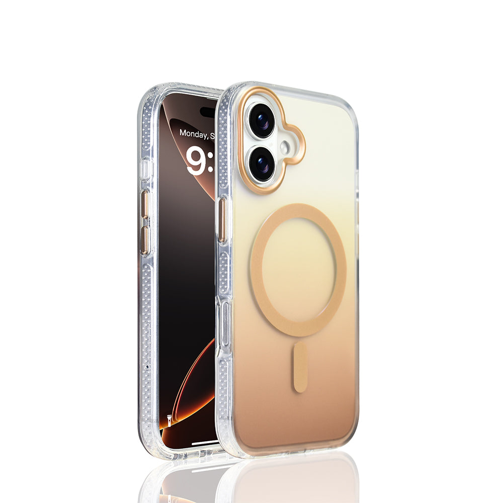 iPhone 17 Kılıf M-safe Şarj Özellikli Transparan Renk Geçişli Zore Toros Kılıf