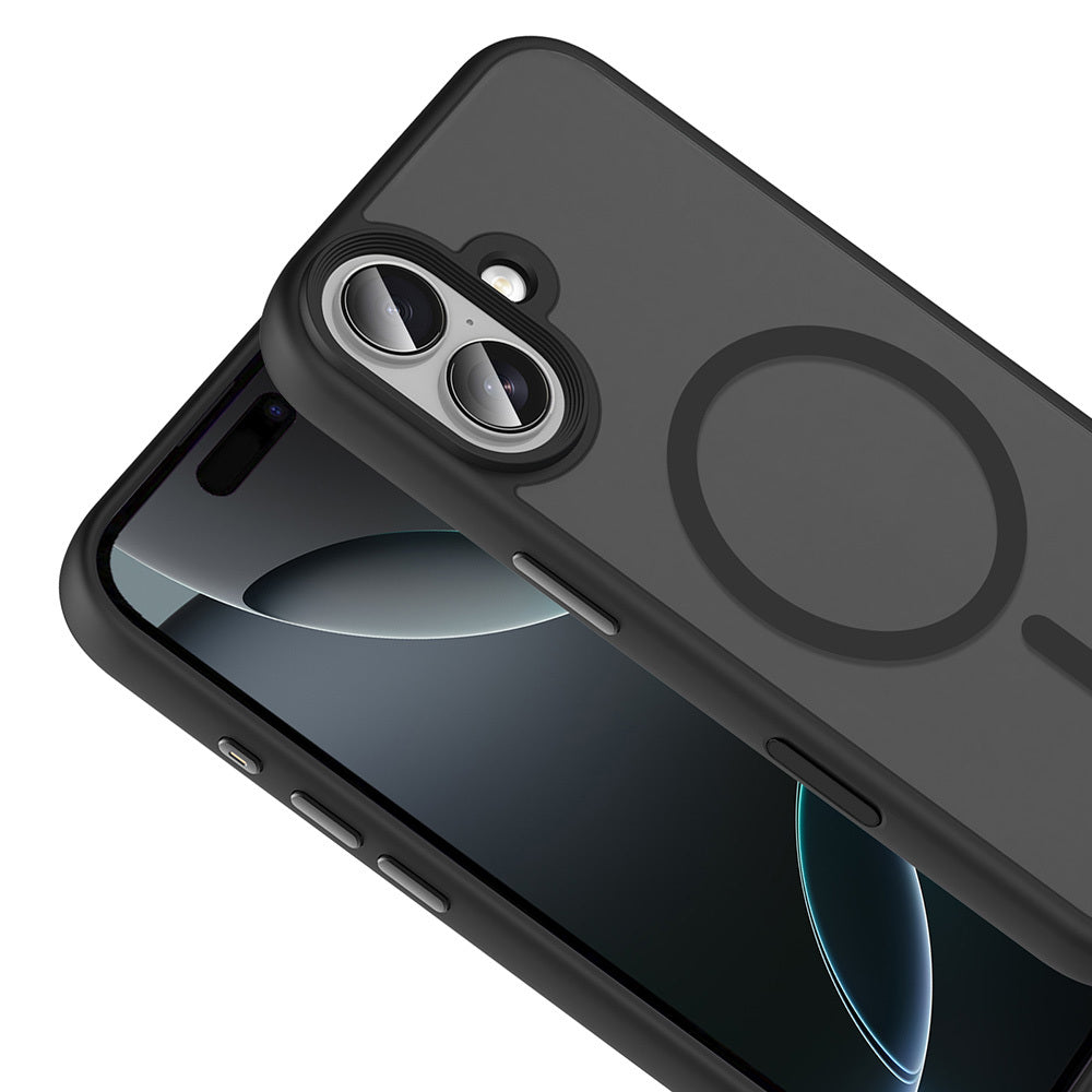 iPhone 17 Kılıf Mat Arka Yüzey Wireless Şarj Özellikli Zore Flet M-safe Kılıf