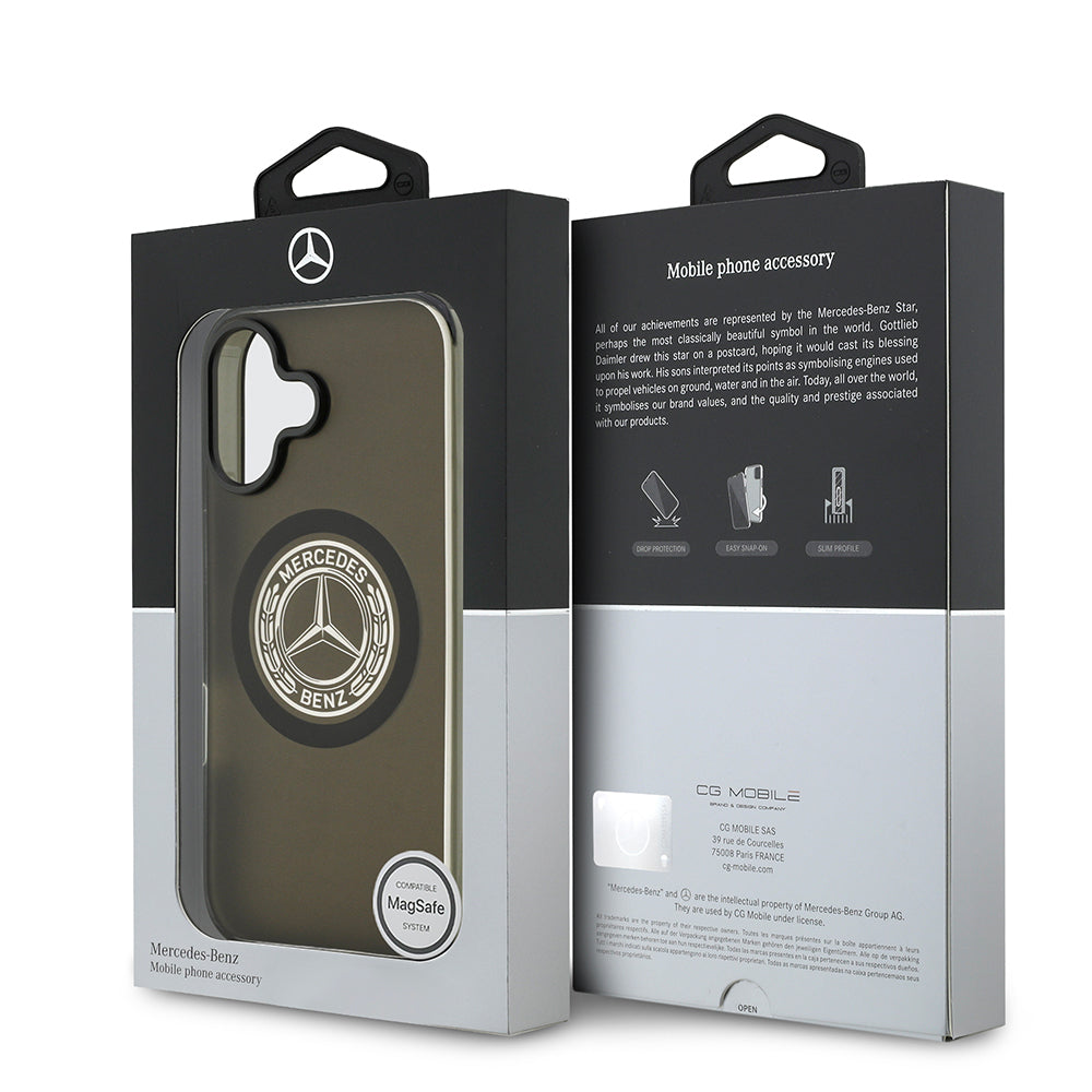 iPhone 17 Kılıf Mercedes Benz Orijinal Lisanslı M-safe Şarj Özellikli Buzlu PC Nostaljik Yıldız Dizayn Kılıf