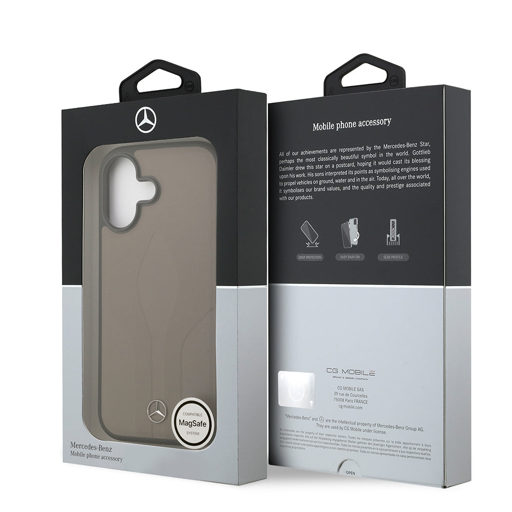 iPhone 17 Kılıf Mercedes Benz Orijinal Lisanslı M-safe Şarj Özellikli Dokulu Desenli Deri Kılıf