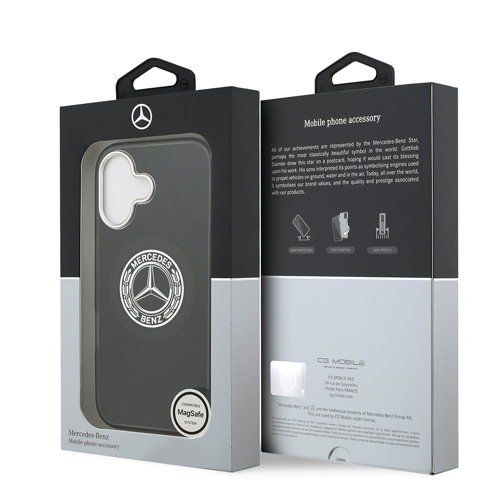 iPhone 17 Kılıf Mercedes Benz OrijinalLisanslı M-safe Şarj Özellikli Çift Katmanlı PC Nostaljik Yıldız Dizayn Kılıf