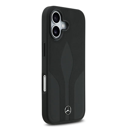 iPhone 17 Kılıf Mercedes Benz OrijinalLisanslı M-safe Şarj Özellikli Dokulu Desenli Deri Kılıf