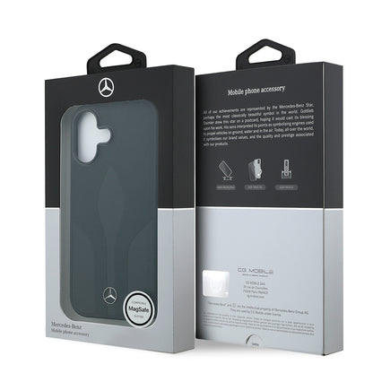 iPhone 17 Kılıf Mercedes Benz OrijinalLisanslı M-safe Şarj Özellikli Dokulu Desenli Deri Kılıf