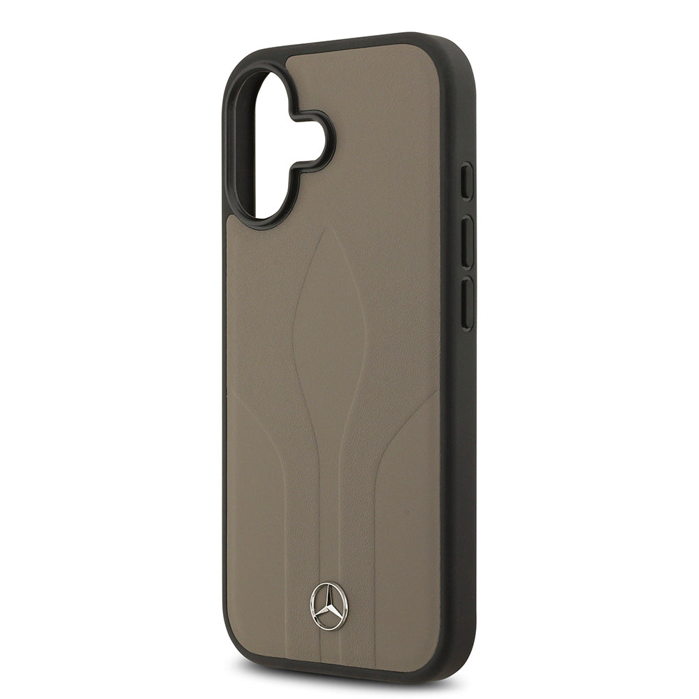 iPhone 17 Kılıf Mercedes Benz OrijinalLisanslı M-safe Şarj Özellikli Dokulu Desenli Deri Kılıf