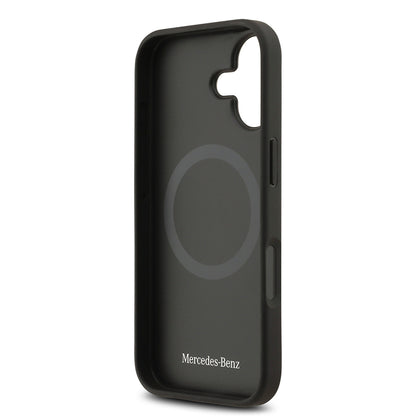 iPhone 17 Kılıf Mercedes Benz OrijinalLisanslı M-safe Şarj Özellikli Dokulu Desenli Deri Kılıf