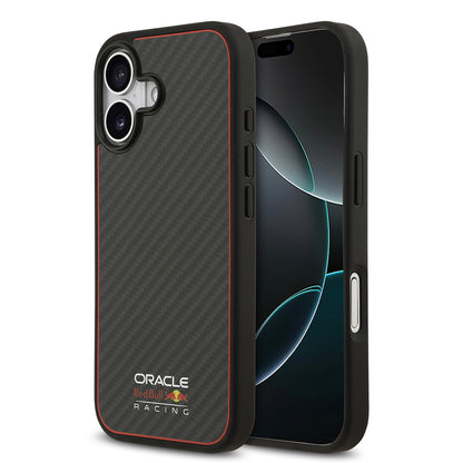 iPhone 17 Kılıf Redbull Orijinal Lisanslı M-safe Şarj Özellikli Karbon Fiber Parlayan Logolu Kılıf