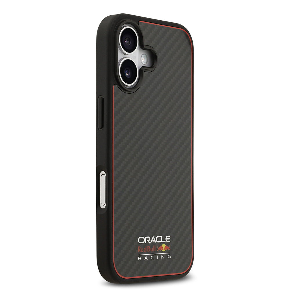 iPhone 17 Kılıf Redbull OrijinalLisanslı M-safe Şarj Özellikli Karbon Fiber Parlayan Logolu Kevlar Kılıf