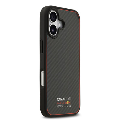 iPhone 17 Kılıf Redbull OrijinalLisanslı M-safe Şarj Özellikli Karbon Fiber Parlayan Logolu Kevlar Kılıf