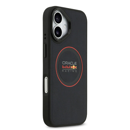 iPhone 17 Kılıf Redbull OrijinalLisanslı M-safe Şarj Özellikli Kırmızı Halka ve Logo Kabartmalı PU Deri Kılıf