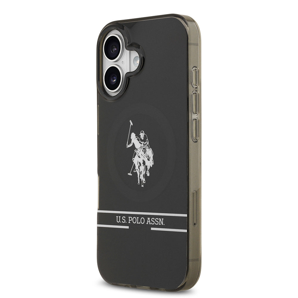 iPhone 17 Kılıf U.S. Polo Assn. Orijinal Lisanslı M-safe Şarj Özellikli IML Double Horse Stripe Logolu Kılıf