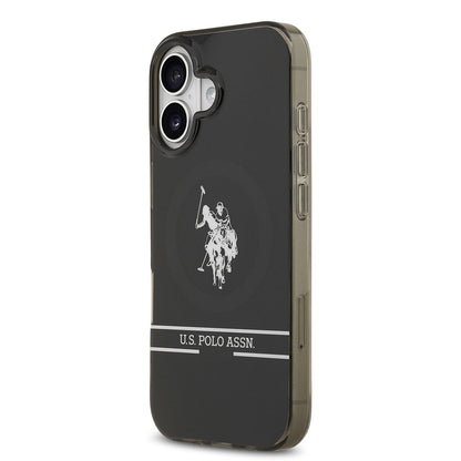 iPhone 17 Kılıf U.S. Polo Assn. Orijinal Lisanslı M-safe Şarj Özellikli IML Double Horse Stripe Logolu Kılıf