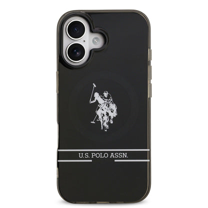 iPhone 17 Kılıf U.S. Polo Assn. Orijinal Lisanslı M-safe Şarj Özellikli IML Double Horse Stripe Logolu Kılıf