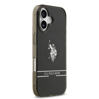 iPhone 17 Kılıf U.S. Polo Assn. Orijinal Lisanslı M-safe Şarj Özellikli IML Double Horse Stripe Logolu Kılıf