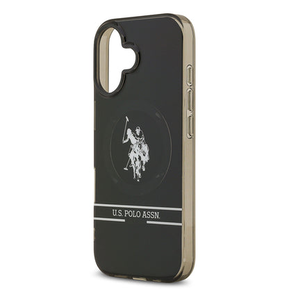 iPhone 17 Kılıf U.S. Polo Assn. Orijinal Lisanslı M-safe Şarj Özellikli IML Double Horse Stripe Logolu Kılıf