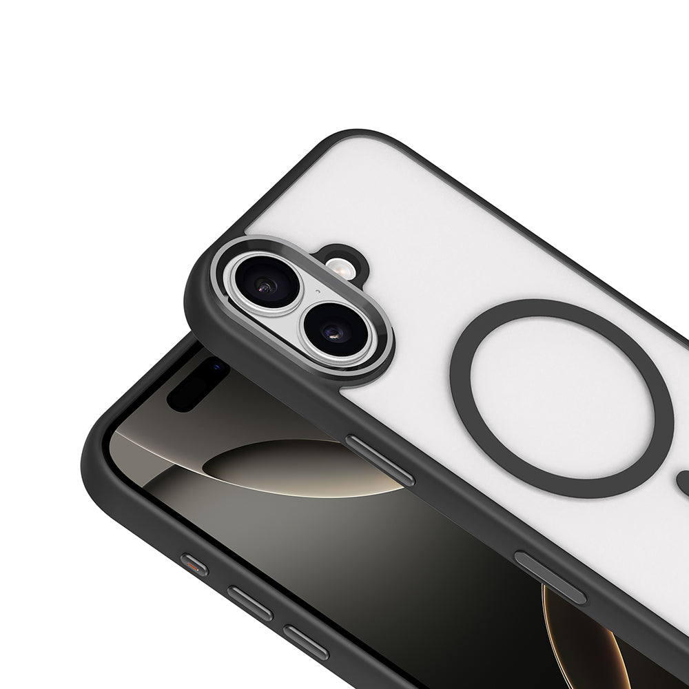 iPhone 17 Kılıf Wireless Şarj Özellikli Zore Krom M-safe Silikon Kılıf