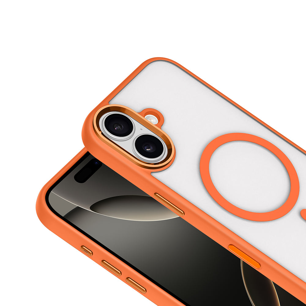 iPhone 17 Kılıf Wireless Şarj Özellikli Zore Krom M-safe Silikon Kılıf