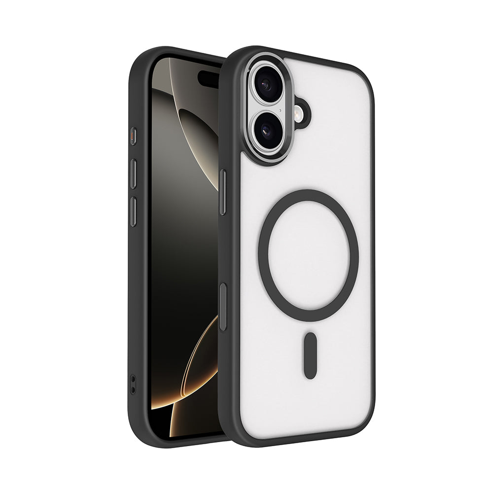 iPhone 17 Kılıf Wireless Şarj Özellikli Zore Krom M-safe Silikon Kılıf