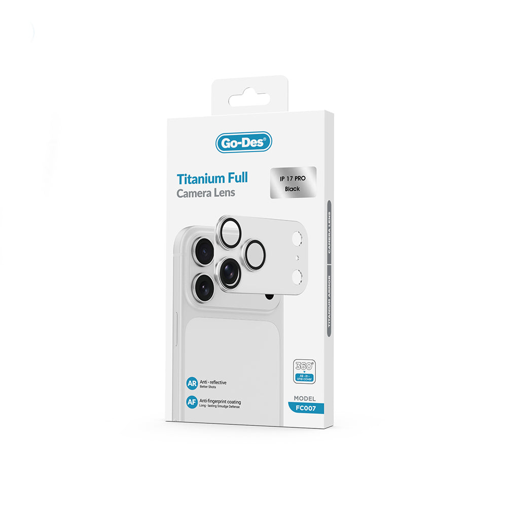 iPhone 17 Pro Go Des FC007 Titanyum Serisi Anti Reflective Kamera Lens Koruyucu