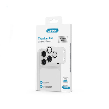 iPhone 17 Pro Go Des FC007 Titanyum Serisi Anti Reflective Kamera Lens Koruyucu