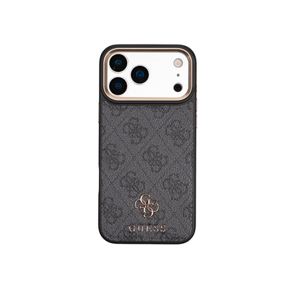 iPhone 17 Pro Guess Orijinal Lisanslı 4G ve Yazı Logolu Kılıf + Kartlık + Askı İpi 3in1 Aksesuar Seti
