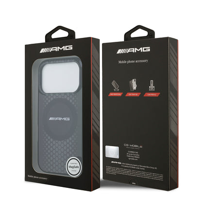 iPhone 17 Pro Kılıf AMG Orijinal Lisanslı Çift Katmanlı Büyük Logolu Petek Desenli Kılıf