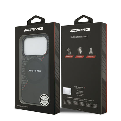 iPhone 17 Pro Kılıf AMG Orijinal Lisanslı M-safe Şarj Özellikli Çift Katmanlı Kırmızı Çapraz Çizgili Kılıf