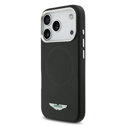 iPhone 17 Pro Kılıf Aston Martin Orijinal Lisanslı M-safe Şarj Özellikli Metal Logolu PU Deri Kılıf